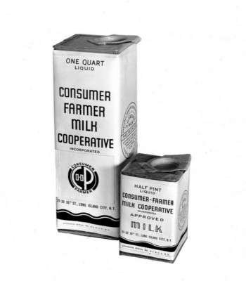 The Consumer-Farmer Milk Cooperative of Long Island City's Quart & Half Pint Milk Containers